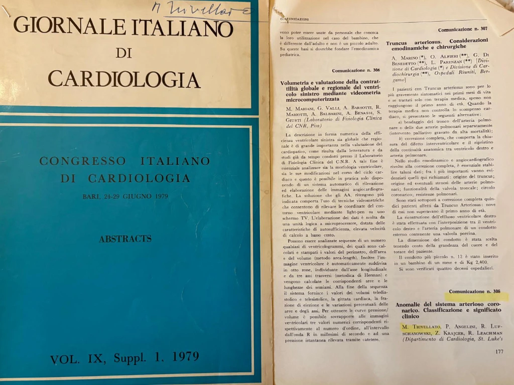 Mario Trivellato anomalie del sistema arterioso coronarico
