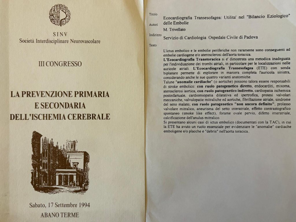 Mario Trivellato ecocardiografia transesofagea