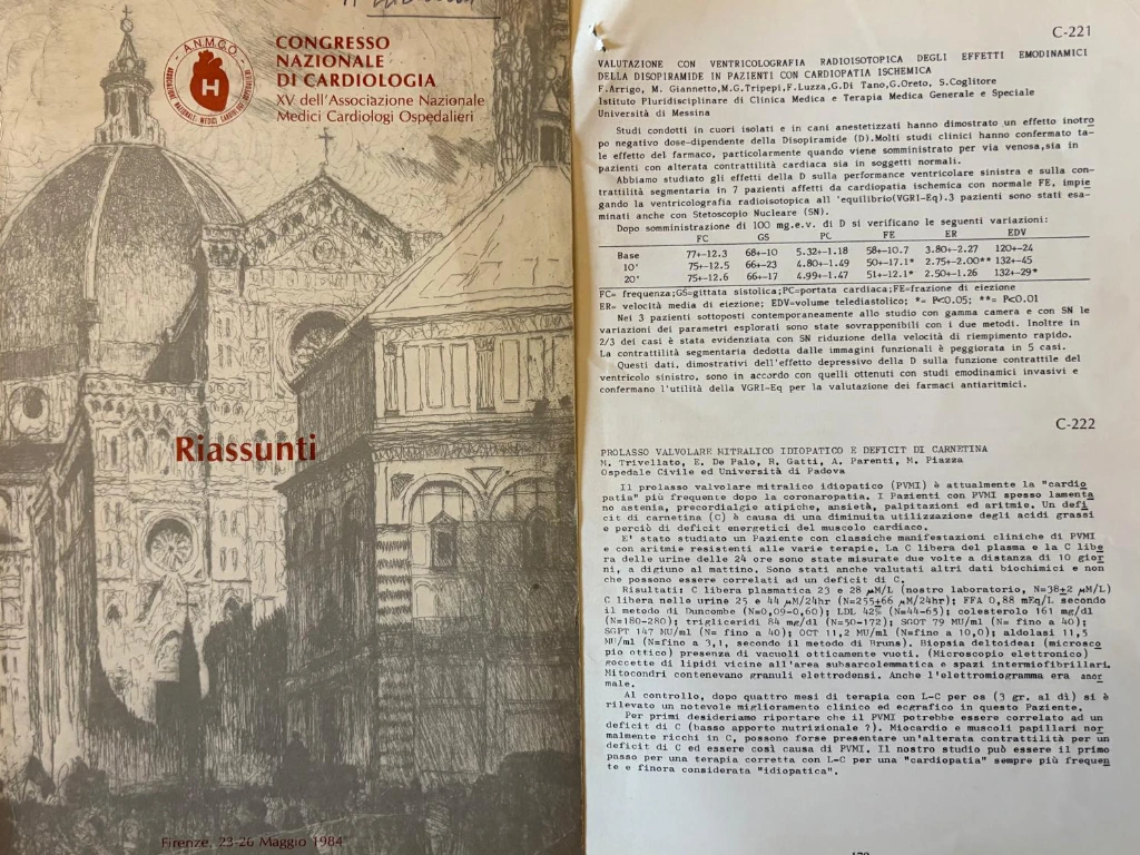 Mario Trivellato prolasso valvolare mitralico idiopatioco e deficit di carnitina
