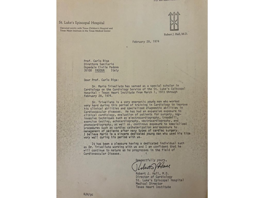 Mario Trivellato a studiato presso il St. Luke's Episcopal Hospital