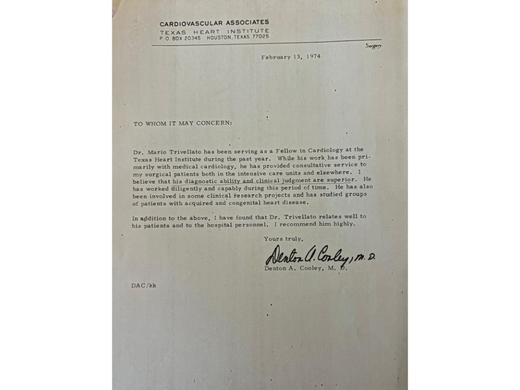 Mario Trivellato al Texax Heart Insitute