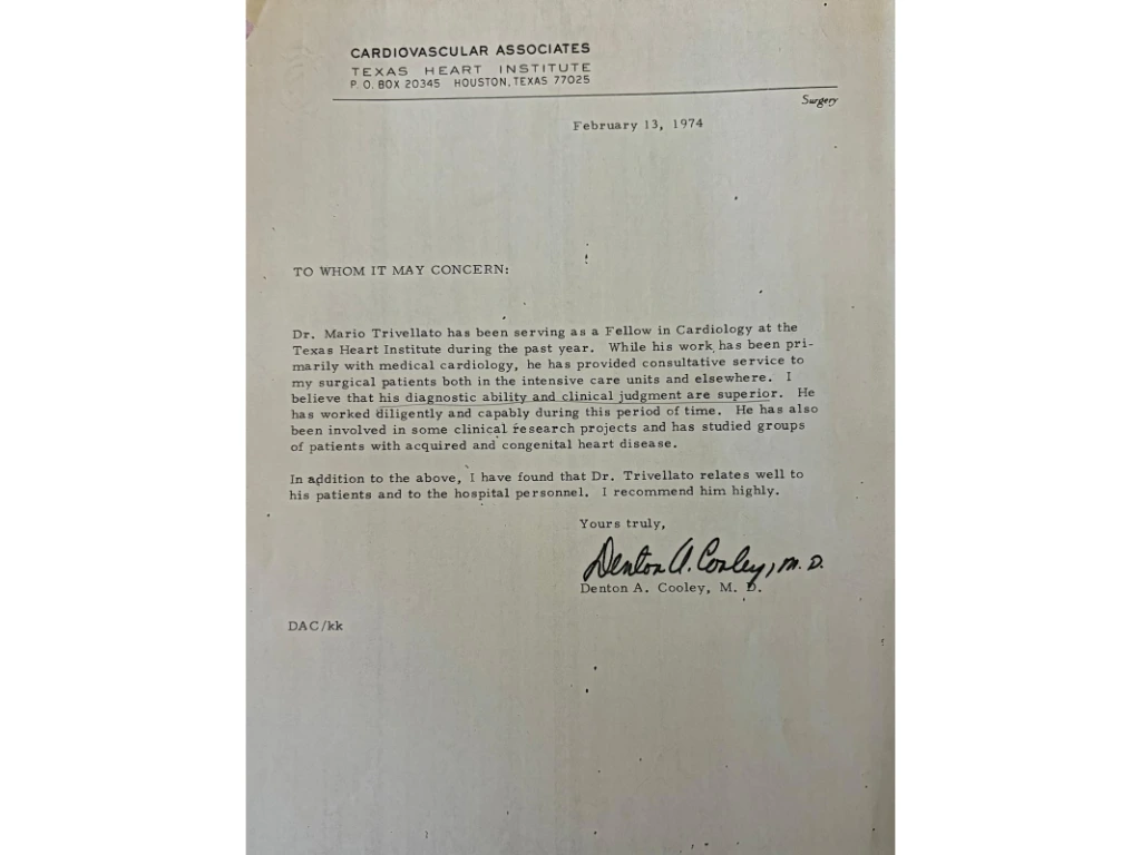 Mario Trivellato al Texax Heart Insitute