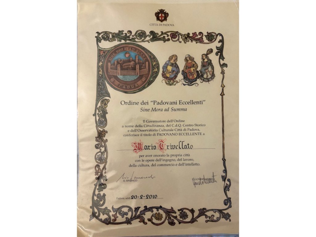 Mario Trivellato premiato padovano eccellente nel 2010