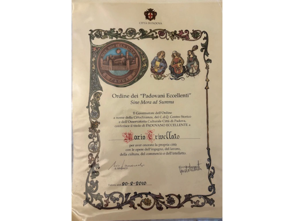 Mario Trivellato premiato padovano eccellente nel 2010