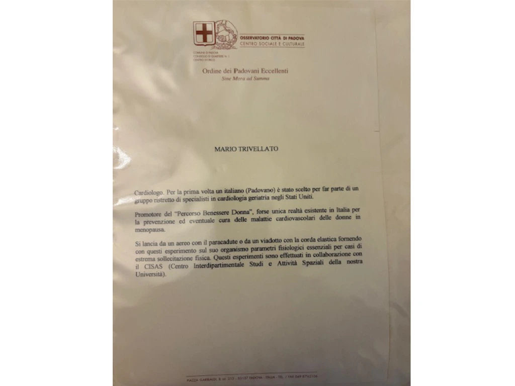 Mario Trivellato padovano eccellente